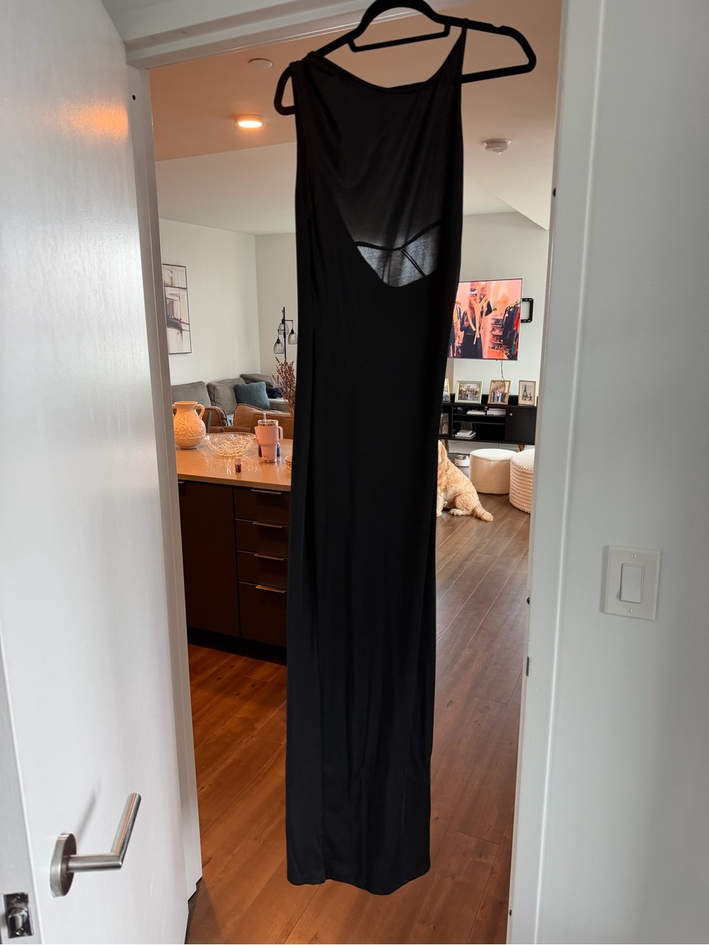 superdown Black Sleeveless Maxi Dress with Sheer Back